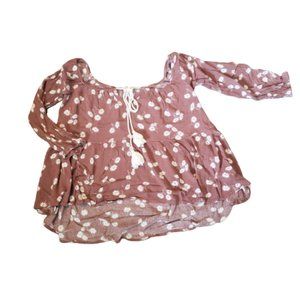 🎉👶 CLOSET SALE 👶🎉 Miami Orange Floral Daisy Print Boho Blouse Size M